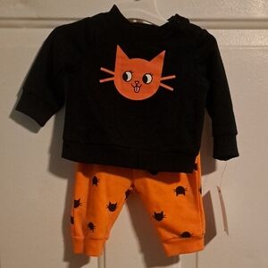 Cat & Jack Black and Orange Kids Matching Set